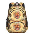 thumbnail image 2 of Highland Cow and Flower Print Backpack for School, Cute School Bag with Adjustable Shoulder Straps and Padded Back, 16.9"x12.6"x5.9", 2 of 5