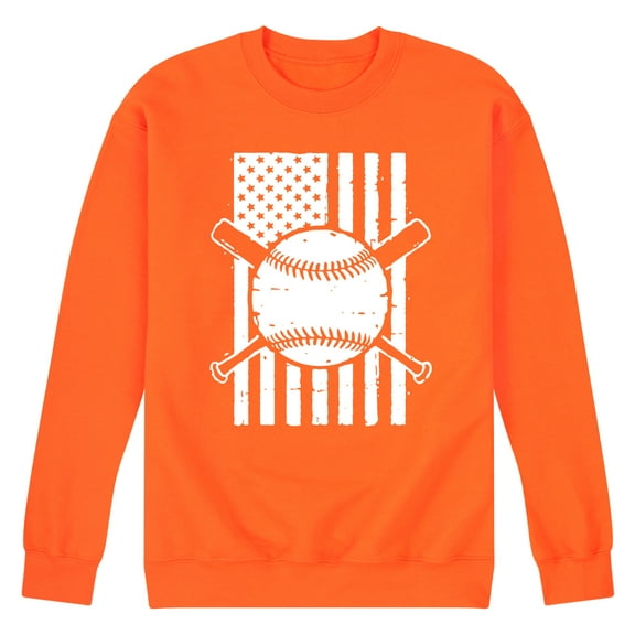 Instant Message - Baseball Flag - Men's Crew Neck Fleece Pullover