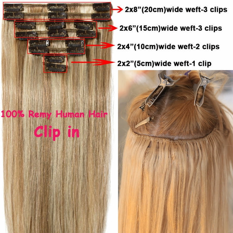 SEGO Clip in Human Hair Extensions Full Head 100% Real Remy  display picture 1