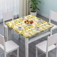 thumbnail image 3 of Yellow Lemon Fruit Slices White Pattern Square Fitted Tablecloth with Elastic Edge,Square Table Cover,Washable Elastic Table Cover for Home Kitchen Party Decor 34"x34", 3 of 6