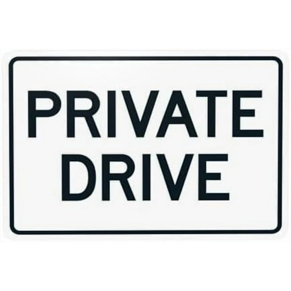 Private Drive Warning Sign, Driveway Security Metal Signs for Home Busines Outdoor Indoor Road Yard Garage Street Wall Caution Decor 12 x 8 Inch