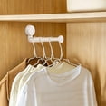 thumbnail image 5 of Hanger Organizer Stacker, Binkne Suction Cup Self-Adhesive Extendable Garment Rack, Space Saving Clothes Hanger Storage Holder for Closet Laundry Room, 5 of 6