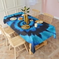 thumbnail image 3 of Blue Tie Dye Mandala Pattern Rectangle Tablecloth 60"x102",Waterproof Polyester Rectangle Table Cloth, Wipeable Spillproof Polyester Tablecloth for Dining, Camping, Indoor and Outdoor, 3 of 6