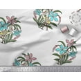 thumbnail image 3 of Soimoi Rayon Fabric Flamingo,Leaves & Floral Block Print Sewing Fabric Yard 56 Inch Wide, 3 of 3
