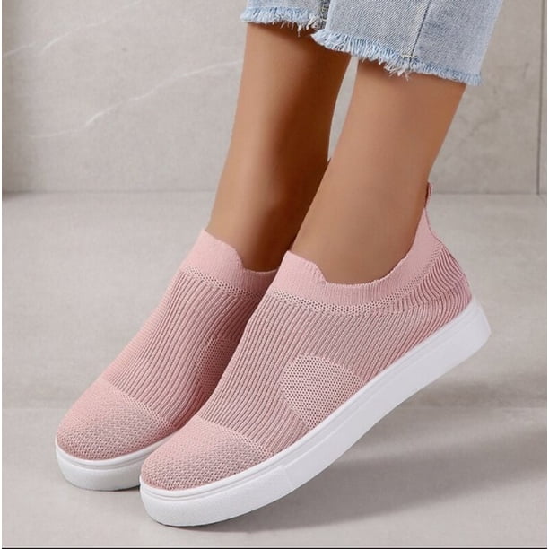2022, zapatos de mujer, calcetines de punto, zapatillas de deporte para mujer, zapatos planos de primavera y verano, zapatos planos de talla grande para mujer, zapatos para caminar, zapatos 35 Gao Jinjia LED