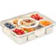 thumbnail image 1 of Contenedor de caja de aperitivos, bandeja de aperitivos dividida transparente con tapa, contenedor de caja de aperitivos portátil hermético, bandeja de servir dividida para embutidos, frutas, verduras, 1 of 4