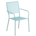 thumbnail image 5 of Flash Furniture Commercial Grade 35.25" Round Sky Blue Indoor-Outdoor Steel Patio Table Set with 4 Square Back Chairs, 5 of 5