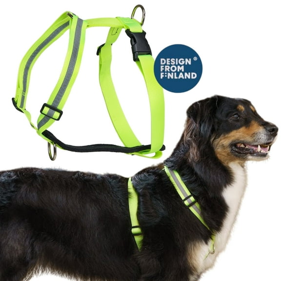 FINNERO Salo Adjustable Dog Harness Ergonomic Y-Shape Training Harness with Padded Chest Yellow(XS)