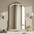 thumbnail image 2 of BEAUTYPEAK 40"x28" Arched Bathroom Mirror Vintage Vanity Mirror Wall-Mounted, Antique Silver, 2 of 7