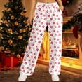 thumbnail image 2 of Christmas Pants For Women Women's Christmas Gifts Pantsoutfits Leisure Activities Modern Floral Design Womens Casual Pants White M, 2 of 5