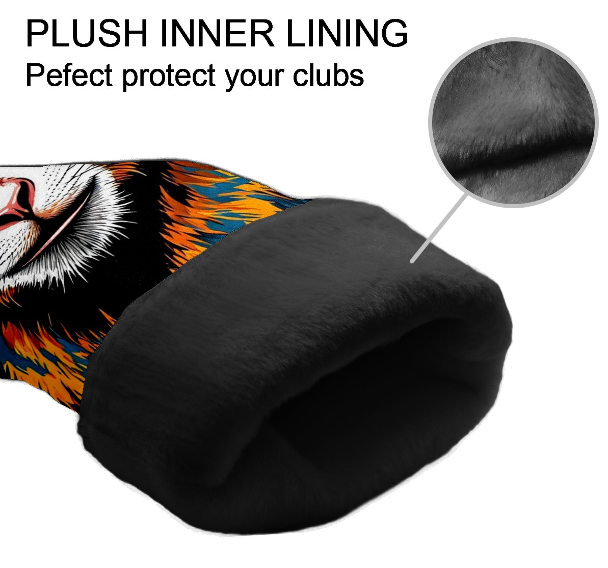Golf Club Covers, Monkey While Premium PU Leather Driver Hybrid Putter Head Covers with Velvet Lining, Waterproof Golf Gifts for Men Women