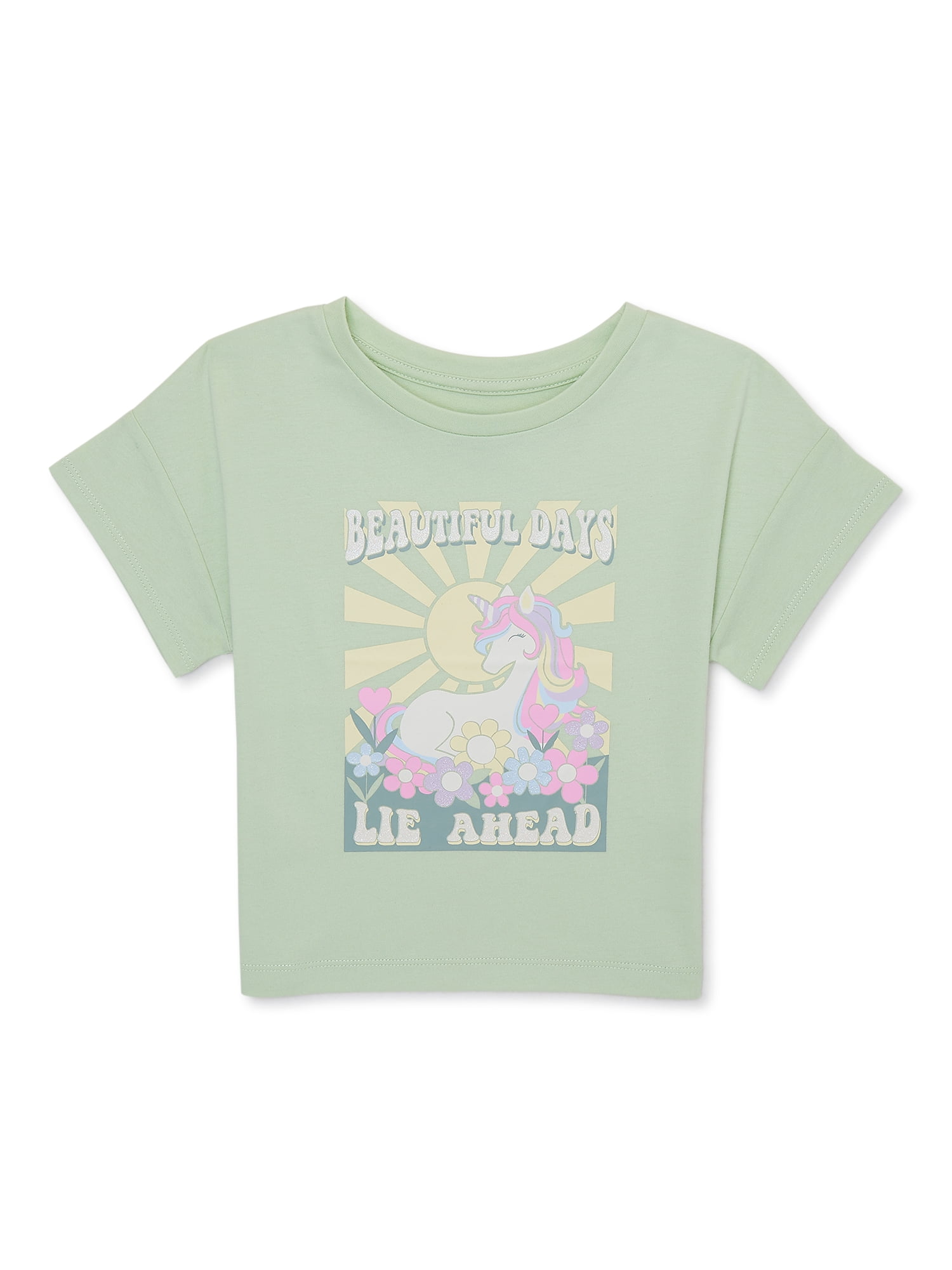 365 Kids from Garanimals Girls Graphic Tee with Short Sleeves, Sizes 4-10