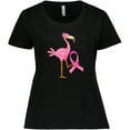 thumbnail image 3 of Inktastic Breast Cancer Pink Ribbon Flamingo Women's Plus Size T-Shirt, 3 of 5