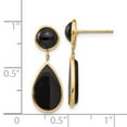 thumbnail image 4 of Primal Gold 14 Karat Yellow Gold Onyx Teardrop Dangle Post Earrings, 4 of 4