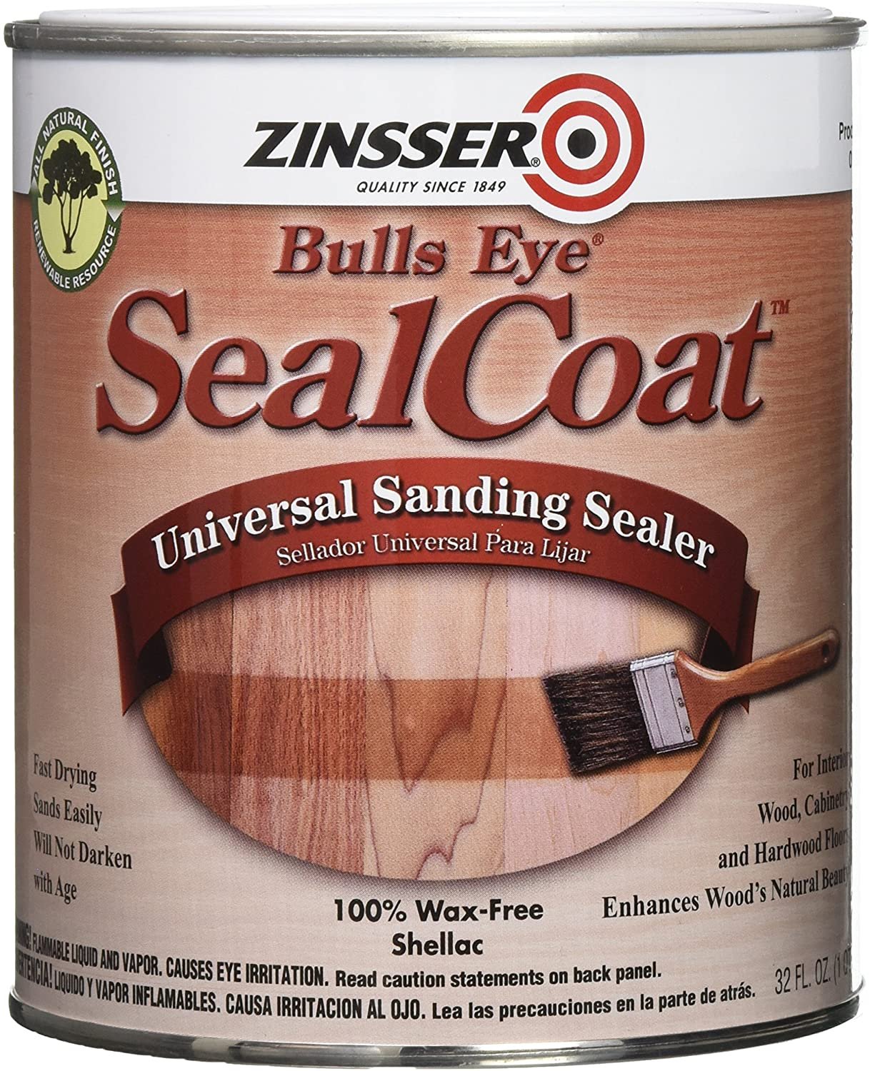 RustOleum Zinsser 854 1Quart Bulls Eye Sealcoat Universal Sanding