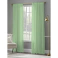 thumbnail image 4 of Abstract Solid Color Sheer Curtains 84 inches Long 2 Panels Set Simple Avocado Low Saturation Sheer Window Curtain Rod Pocket Voile Drapes for Living Room/Bedroom, Each 52" W x 84" L, 4 of 7