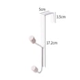thumbnail image 3 of YIHNDIS Bathroom Shower Rack with Hook Storage Rack Wall Hanging Steel Door Behind Two Hook Coat Hat and Bag Hanger (White,One Size), 3 of 5