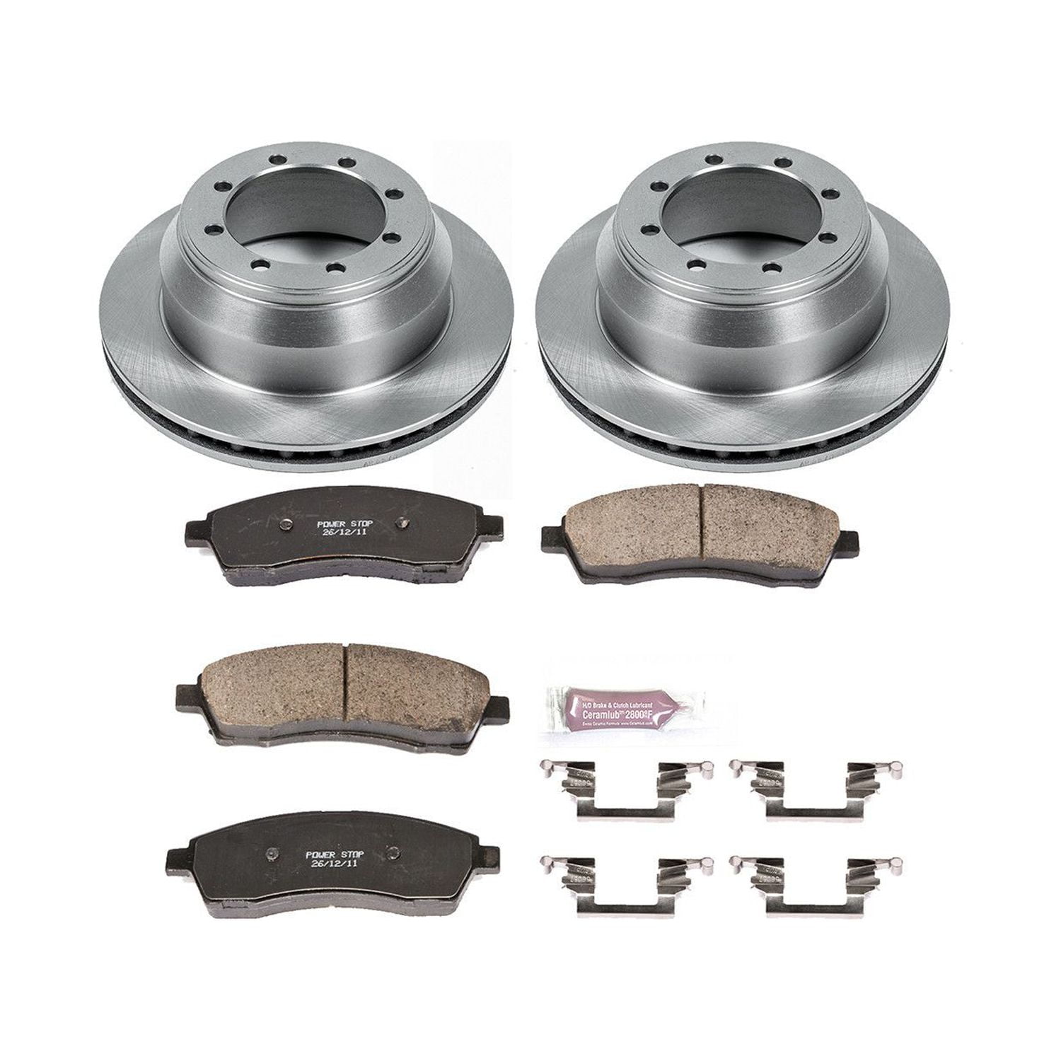 Power Stop Rear Stock Replacement Brake Pad and Rotor Kit KOE1889