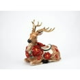 thumbnail image 3 of Ceramic Christmas Poinsettia Reindeer Figurine 10.25", 3 of 3
