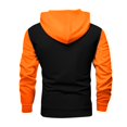 thumbnail image 4 of QHRMKOG Mens Hoodies Pullover Fashion Color Block Hooded Sweatshirrt Loose Fit Long Sleeve Drawstring Hoodie Fall Warm Tops with Pockets Orange L, 4 of 5