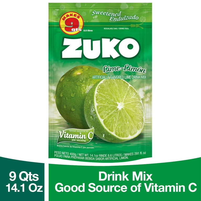 Zuko Lime-Limon Instant Powder Drink | Family Pack | No