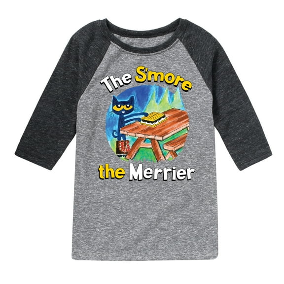 Pete The Cat - The Smore The Merrier - Toddler And Youth Raglan Graphic T-Shirt