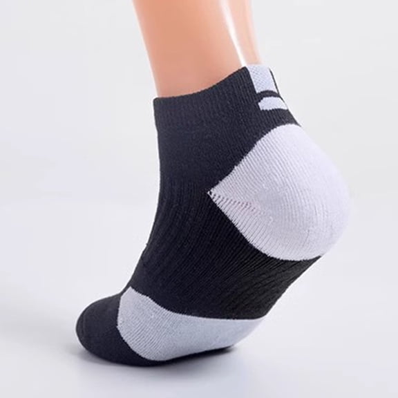 SYMOID Mens Cotton Ankle Socks - Breathable Low Cut Athletic Socks for Men, Reinforced Heel & Toe, Ribbed Cuff, Black