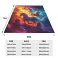 Zufioo Dreamy Night Sky White Horse Fleece Blanket Queen Size,Plush Bed