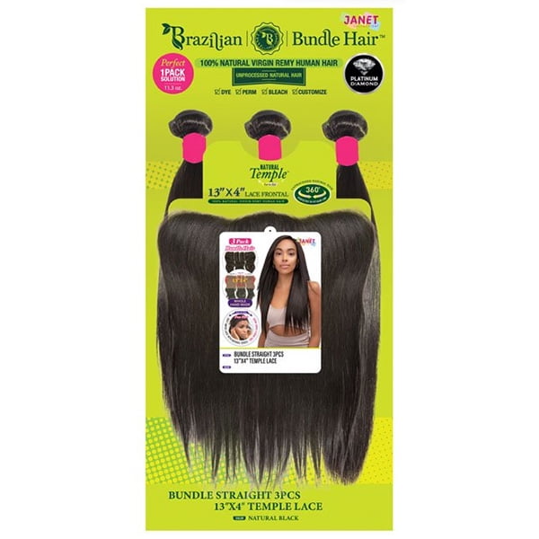 Janet Collection 100 Unprocessed Natural Brazilian Straight Virgin Human Hair 3 Pc Solution 16 18 20 Walmart Com
