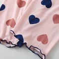 thumbnail image 4 of HIPYLO 2 Piece Sets Girls Loungewear Outfits Cute Ruffle Trim Toddler Girl Summer Casual Clothes Set Crew Neck Tshirts and Shorts/Pants Girls Clothes, 4 of 7