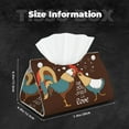 thumbnail image 5 of Fuzoiu Rooster And Chicken Print Tissue Box Cover, PU Leather Tissue Holder,Decorative Facial Paper Organizer for Bathroom Living Room Bedroom Countertop Office Desk Car Home, 5 of 7