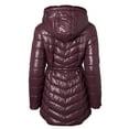 thumbnail image 2 of Manteau d'Hiver pour Femmes Réversible Doublé en Fausse Fourrure, Doudoune Matelassée - Merlot - 3X, 2 of 7
