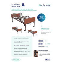 Medacure Bariatric Full Electric Home Bed, Extra Wide Deck, 600 lbs Weight Capacity, 3 Function Pendant, PROEX Foam Mattress. 42x80 Sleep Surface.