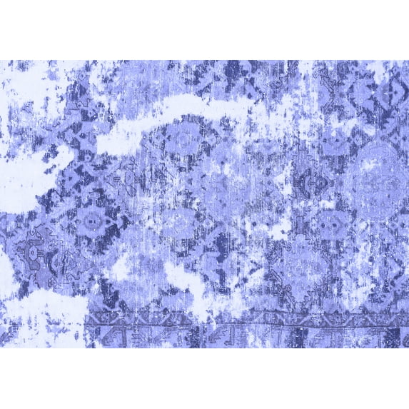 Ahgly Company Machine Washable Indoor Rectangle Abstract Blue Modern Area Rugs, 8' x 12'