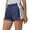 F23 Dark Blue, variant on Womens Shorts Stretchy Elastic Waist Striped Print Casual Fashionable Sport Summer Shorts Dark Green Size L