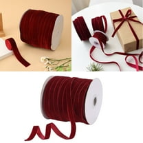 Dark Red Velvet Ribbon, 50 Yards of Single-Sided Vintage Silk Soft Velvet Ribbon, Suitable for Gift Wrapping, Christmas Decorations, Wedding Invitations, Diy Crafts, Label Decorations, 1 Cm Wide.