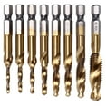 thumbnail image 4 of Spiral Combination Tap,8Pcs Spiral Flute Tap Hex Shank Taps Combination Drill Tap Bit Impressive Results, 4 of 14