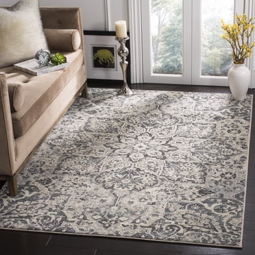 SAFAVIEH Carmel Ottoline Floral Area Rug, Ivory/Gray, 3' x 5'