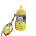 thumbnail image 2 of Moda Hello Kitty flotante acrílico en aceite gato botella de leche líquido llavero moda Anime dibujos animados Kitty Quicksand llaveros, 2 of 4