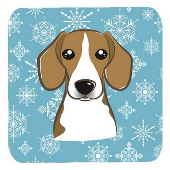 Snowflake Beagle Foam Coasters, Set Of 4