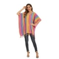 thumbnail image 4 of Beautybatik Multicoloured Boho Stripe Caftan Women Tunic Top Blouse Plus Size 4X, 4 of 5