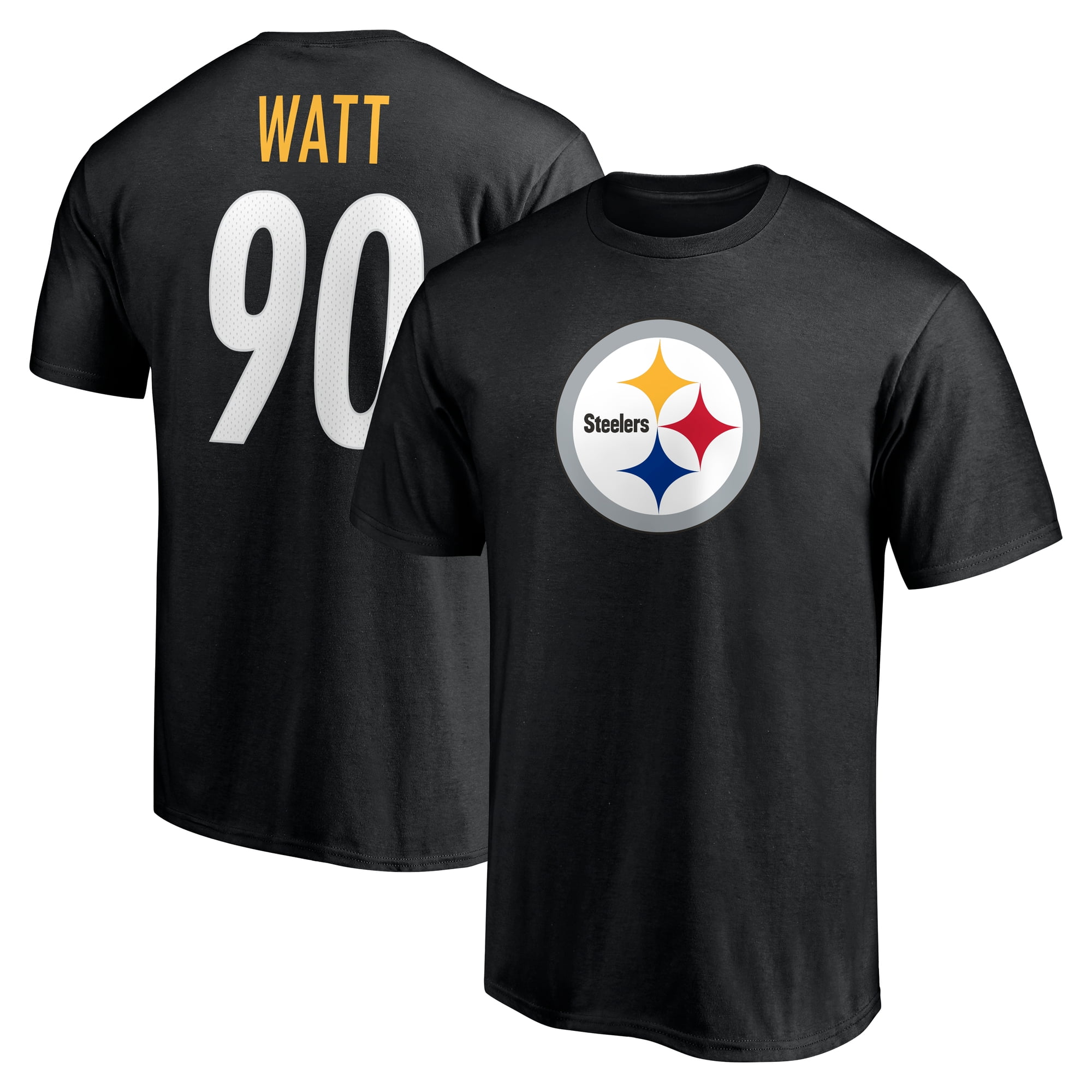 Men's T.J. Watt Black Pittsburgh Steelers Icon Name & Number T-Shirt