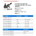 thumbnail image 2 of Front Right Lower Ball Joint - Compatible with 2008 - 2013 Toyota Highlander 2009 2010 2011 2012, 2 of 2