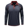 thumbnail image 3 of Xzbqbs Polo Shirts for Men Long Sleeve Classic Henley Basic Button Down Pullover Shirts Vintage Lightweight Lapel Golf Shirts, 3 of 4