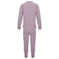 thumbnail image 2 of Yhong Youth Kids Boys Girls Striped Thermal Underwear Winter Base Layer Long Johns Set Thermal Top with Leggings Set Purple 3-4, 2 of 7