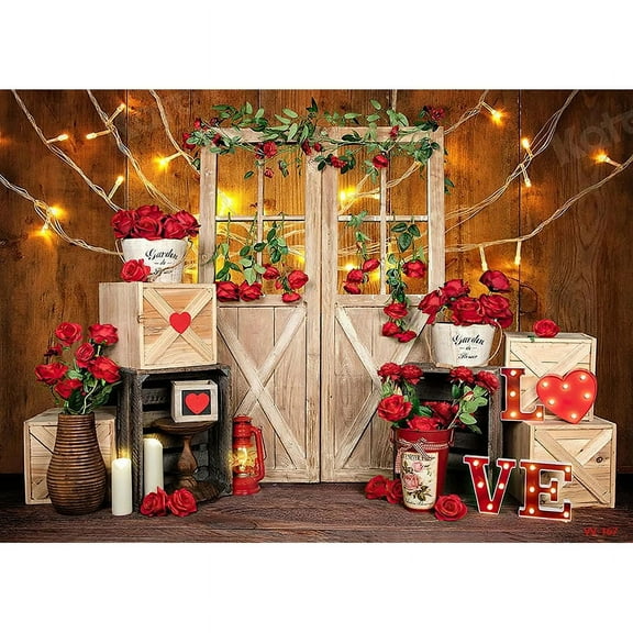 Romantic Valentine's Day Photography Backdrops Props Red Rose Birthday Love Pre Wedding Party Photo Studio Background VA-08