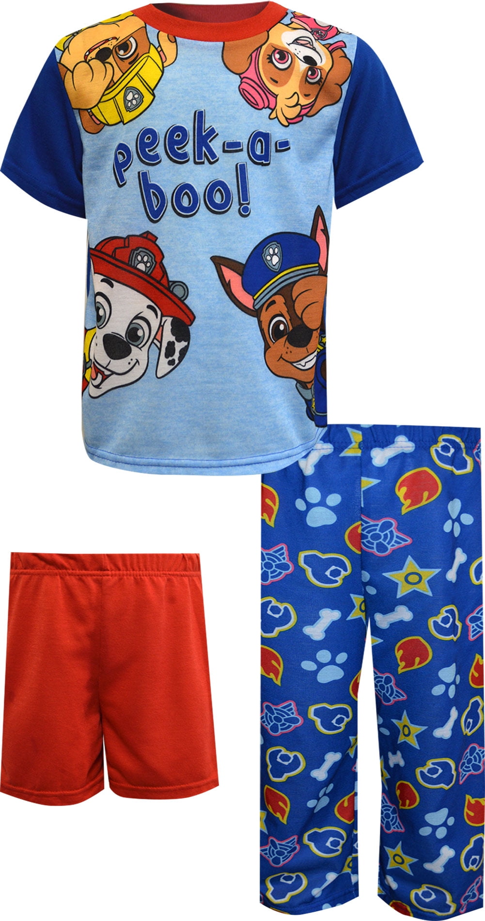 Nickelodeon Paw Patrol Boy's Pajama Set 18M 3 Piece T-Shirt Shorts & Pants $36 