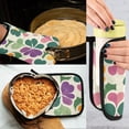 thumbnail image 5 of Yayeee Oven Mitts and Pot Holder Set of 2 Heat Resistant Kitchen Gloves Baking Hot Pad, Purple Clover Pattern, 5 of 5