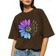 thumbnail image 5 of Women's Workout Tee - Athletic Plus Size Top - Short Sleeve Cotton - Trendy 2025 Design | Baberdicy | Womens Fashion Workout T Shirts Athletic Plus Size Tops Summer Trendy (Coffee | L), 5 of 9