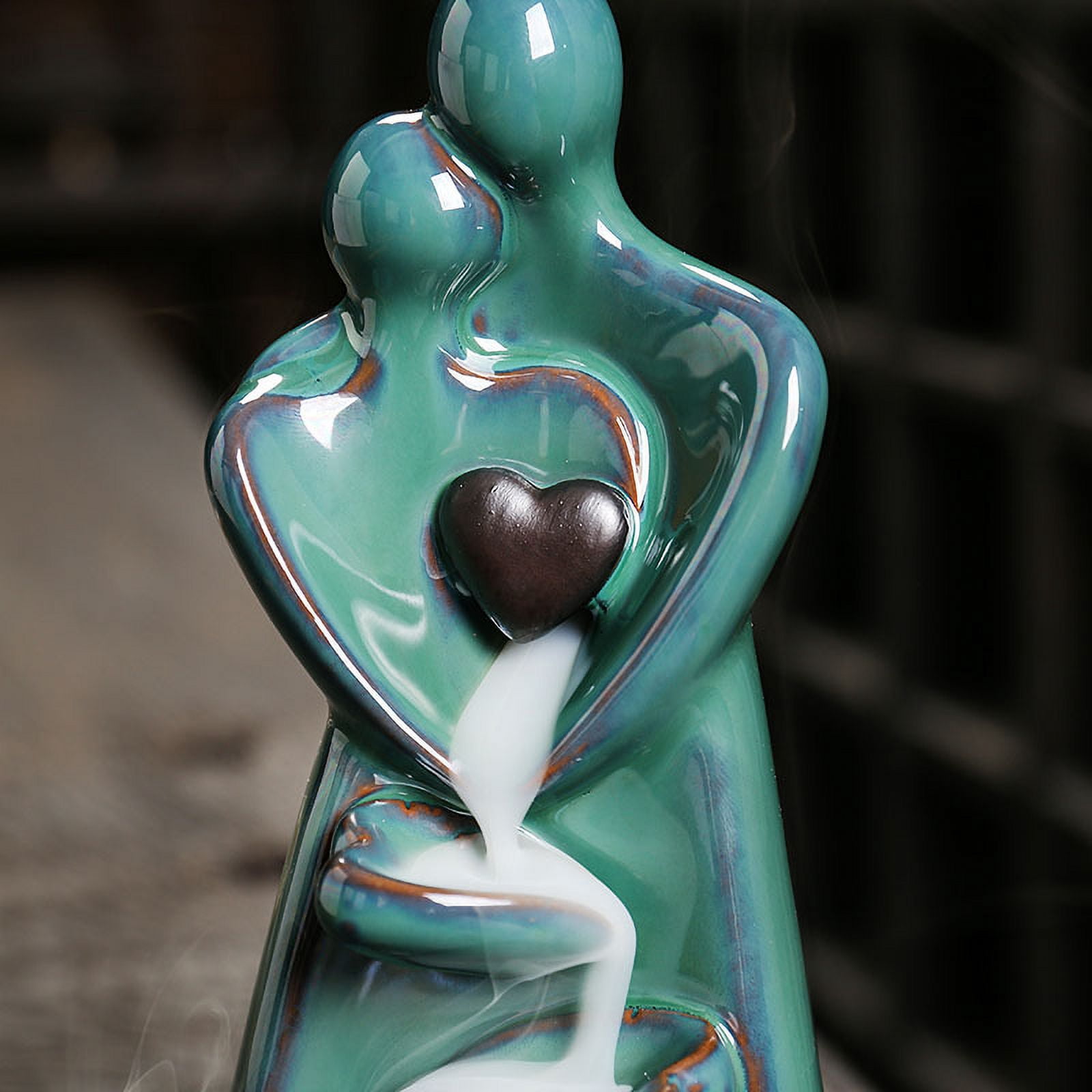 Backflow Incense Holder Ceramic Hug Couple Incense Burner, Handmade Waterfall Incense Burner, Home Decor Aromatherapy Ornament